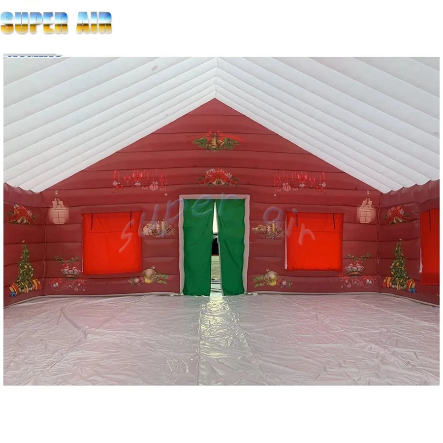 Lager nice design Christmas decoration inflatable Christmas house  with free blower for events