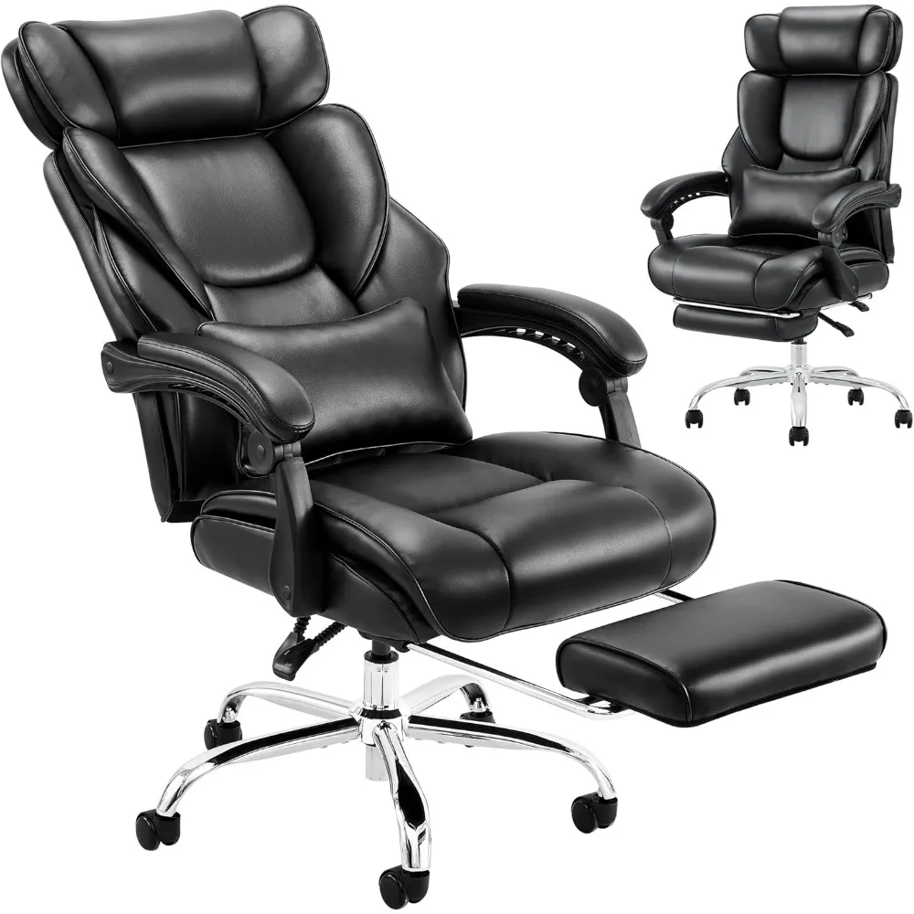 

Office Chair with Footrest-Ergonomic Computer Chair with Extra Lumbar Support Pillow High Back Executive Desk Chair