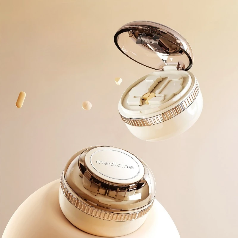 قاطعة حبوب منع الحمل ربع أو نصف قطع دقيق، تقسيم متعدد الوظائف، تخزين آمن، إدارة الأدوية اليومية المحمولة