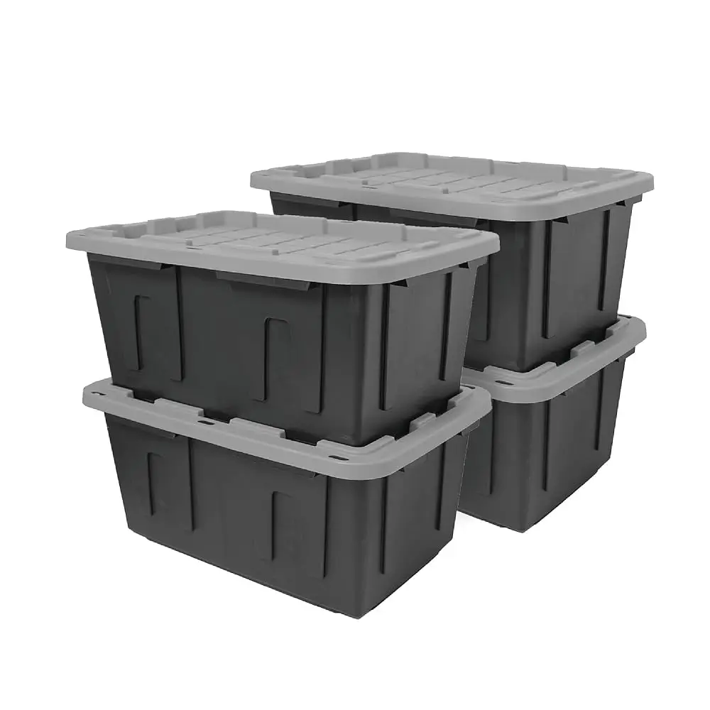 

Bla & Yellow®, 27-Gallon Heavy Duty Tough Storage Container & Snap-Tight Lid, Bla And Grey, (14.3”H X 20.6”W X 30.6”D),