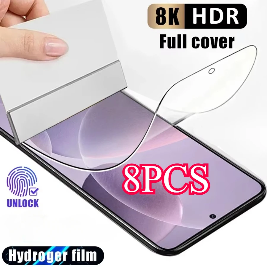 8PCS Hydrogel Film For Xiaomi Redmi Note 13 13R 12 11 10S 10 9 Pro Screen Protector Redmi 13C A3X Turbo 3 K70 not glass