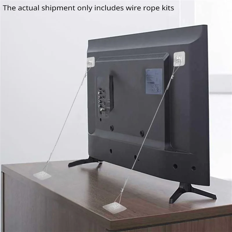 

-A14E 6 PCS 42Inch No-Drill Anti-Tip TV Safety Straps - Furniture Anchors For Baby Proofing