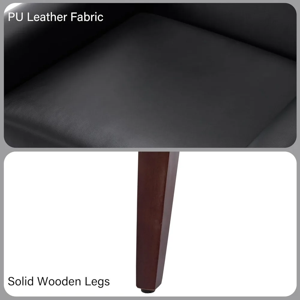 كرسي مميز، كراسي جلدية حديثة من منتصف القرن مع أذرع لغرفة المعيشة، كرسي أريكة فردي مريح منجد للنوادي