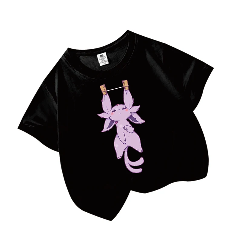 Sylveon Umbreon Glaceon イーブイ Jolteon シャワーズ夏の新ファッション純粋な綿トップス Tシャツアニメかわいい自作クラシックギフト