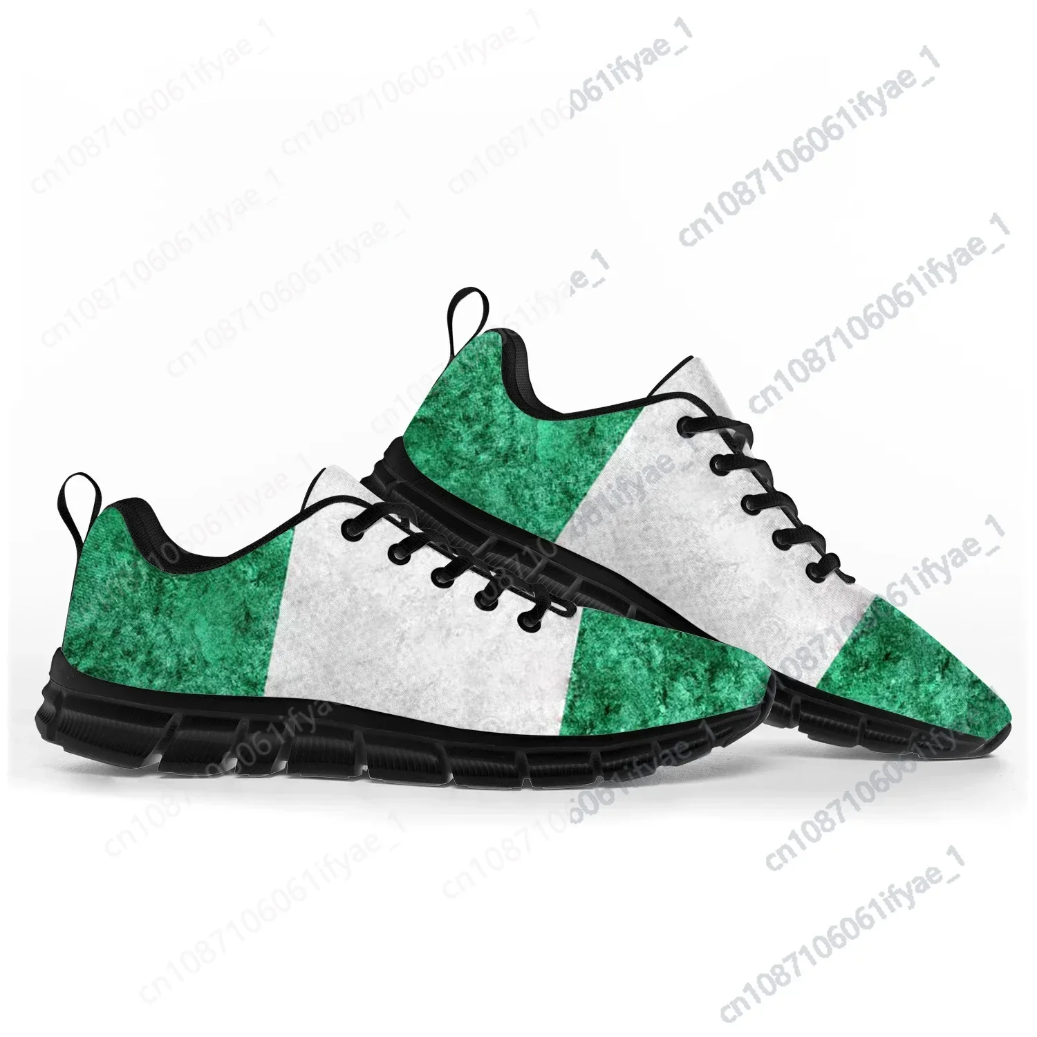 Nigerian Flag Sports Shoes, Casual Custom Sneakers, Alta qualidade, Casais, Homens, Mulheres, Adolescente, Crianças, Nigéria