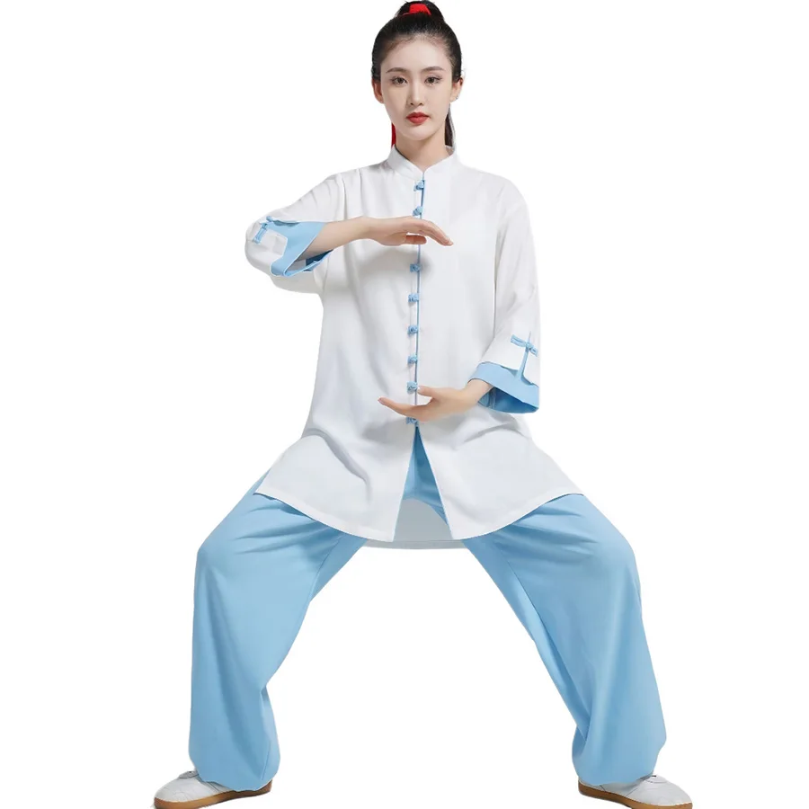 

Women Traditional Chinese Tai Chi Kung Fu Uniform National Cotton Linen Exercise Performance WuShu Martial Arts Kung Fu Yoga Set