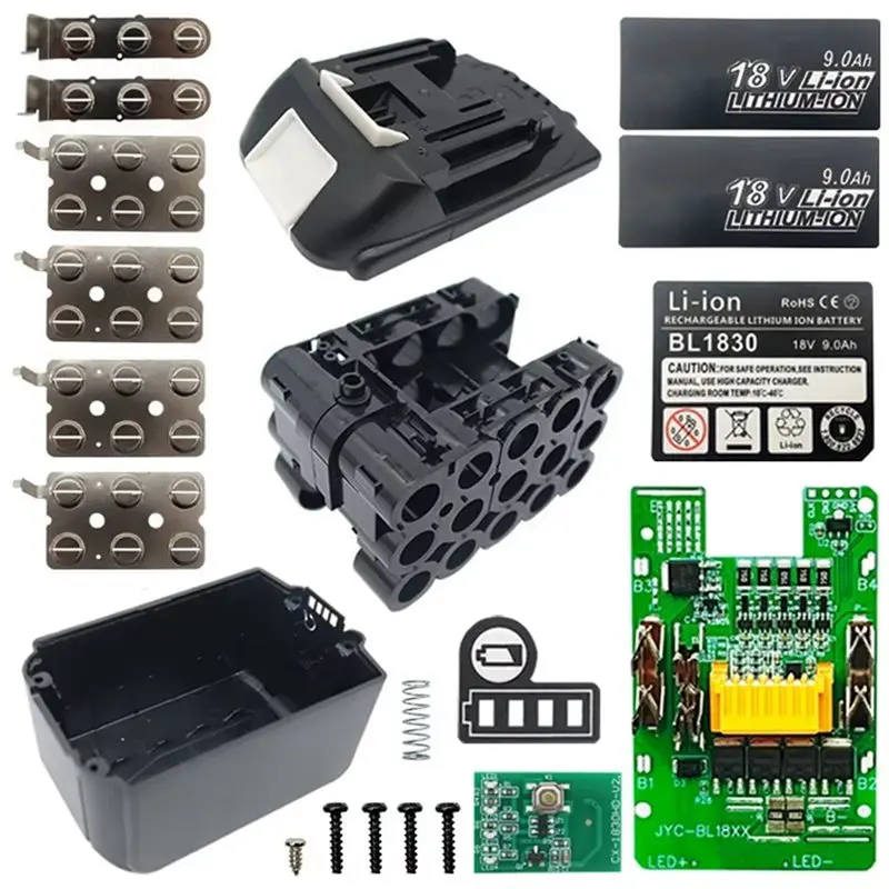 3X BL1890B Lithium Battery Case BMS PCB Balance Charging Board Shell For MAKITA 18V BL1860 9.0Ah LED Indicator - view 4