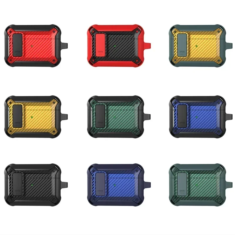 Switch Cover For Airpods Pro 2 Case TPU PC Protective Cover For Apple AirPods 3 1 Case Earphone Accessories Carbon Fiber Pattern