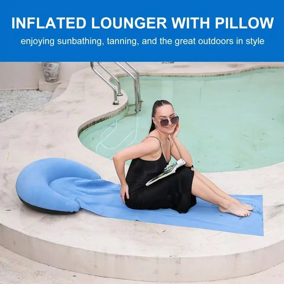 1PCOutdoor Camping Foldable Inflatable Beach Mat, Compact, Convenient and Simple Camping Outdoor Mat, Suitable For Beach Parties image 4