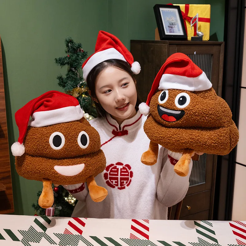 New Style Creative Funny Poop Plush Toy Cartoon Xmas Expression Poo Soft Stuffed Toy Home Pillow Cushion Children Plush Toy