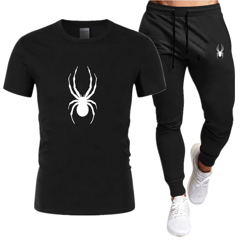 2 Stück Herren Outfits Herren Set Baumwolle T-Shirts Hosen Sporta nzug Jogging Set Trainings anzug Casual Streetwear Baumwoll hose Sets Männer