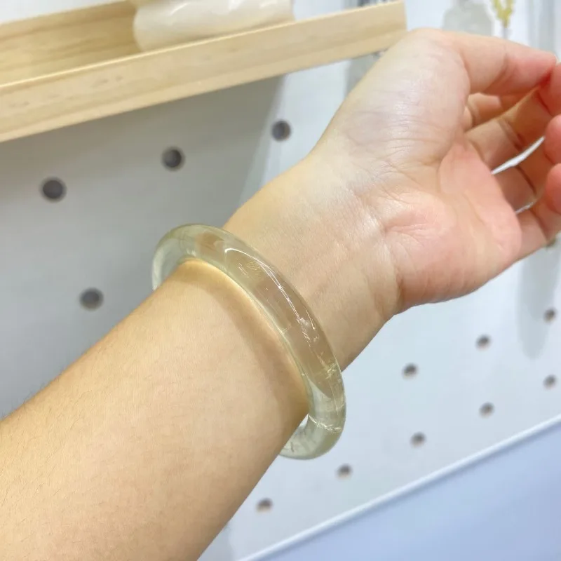 Natural yellow crystal bracelet lemon colored original mineral rainbow versatile jade bracelet bangle bangles for women