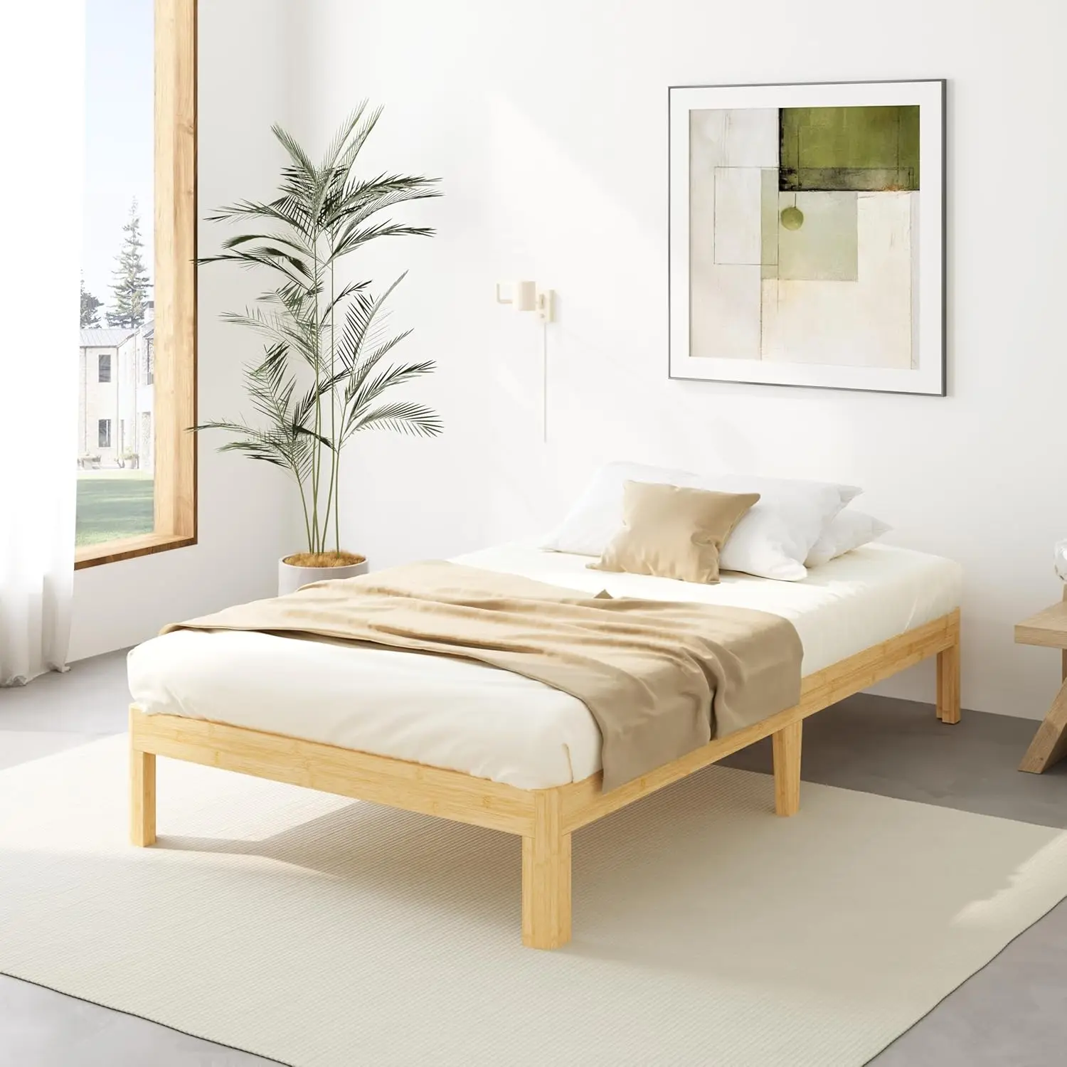 14 Inch High-qualtiy Bamboo Wood Frame Bed (Twin XL)