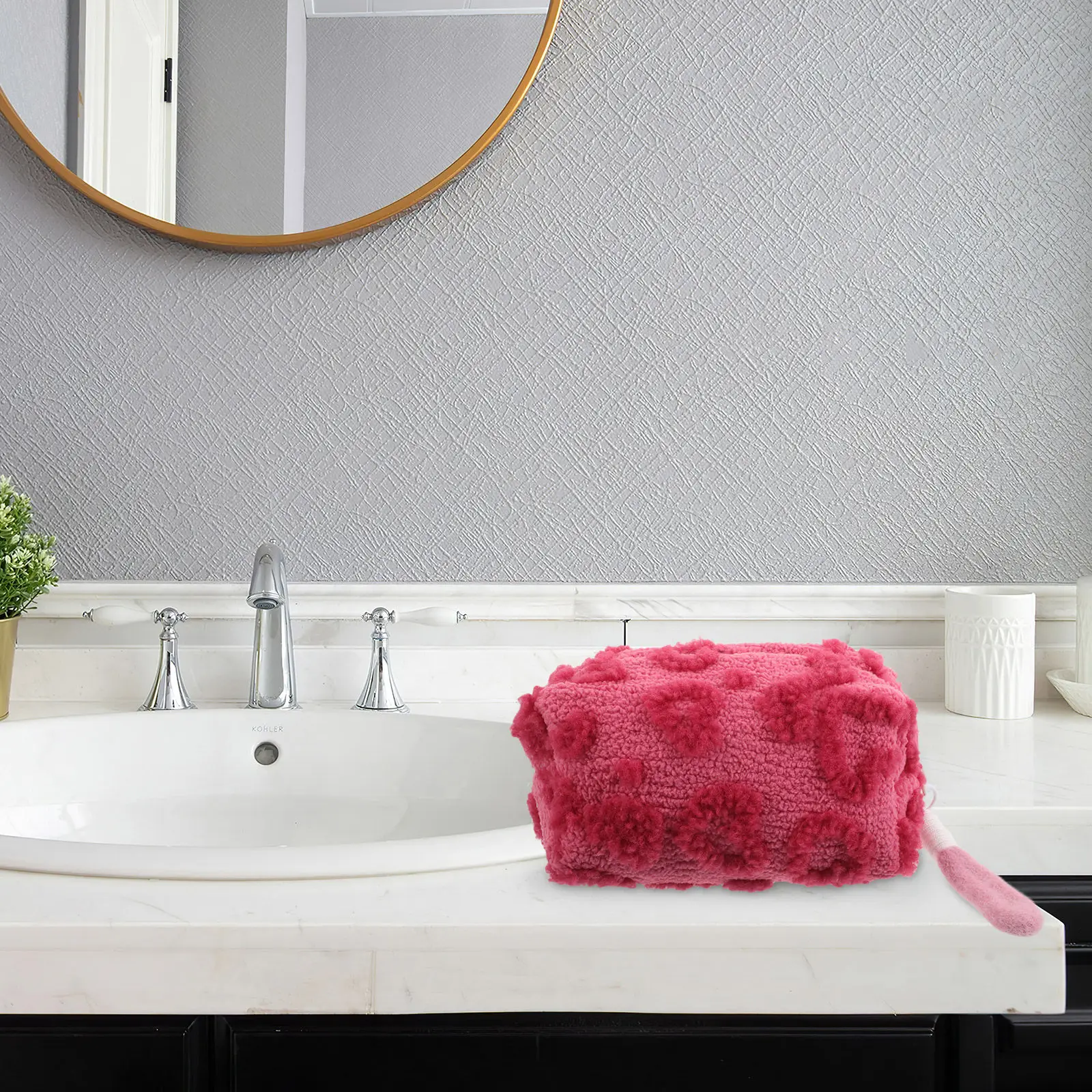 

Makeup Bag Large Capacity Travel Toiletry Organizer For Women Girls Heart Pattern Pouch Vanity Case Portable