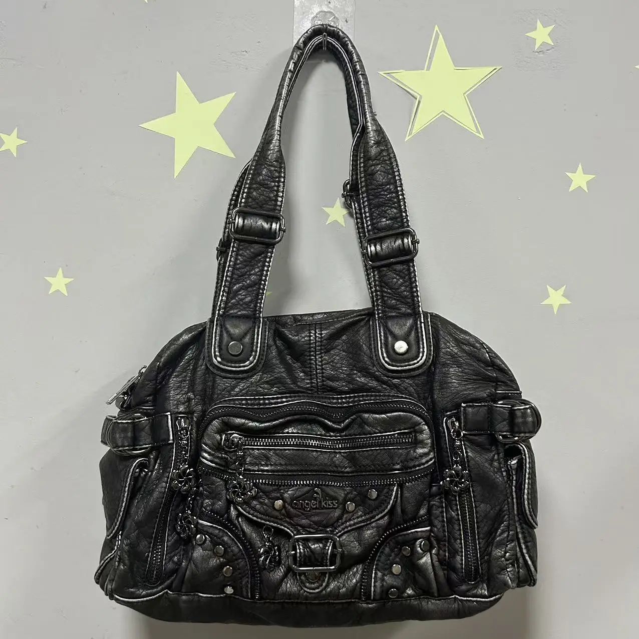 

Angel kiss Women Handbags Fashion Large Shoulder Bag Vintage Top-handle Handbag Satchel Dumpling Shoulder Bag Hobos Large Purse