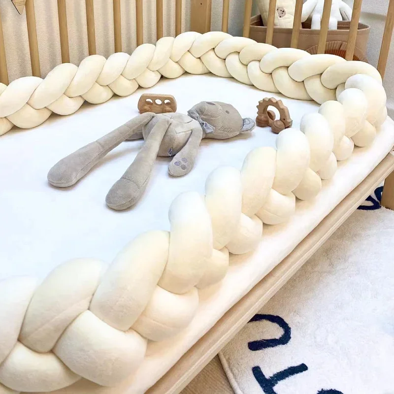 Baby Braided Bumper Collision Avoidance Baby Bed Bumper Hand Woven Bed Safety Rails PP Cotton Crib Protectors 2M Baby Bed Cover