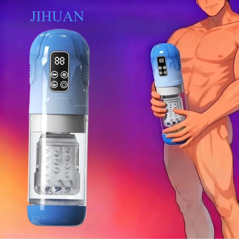 Automatyczny masturbator męski z funkcją ssania i lizania, tłoczący tłok, próżniowa pompa do penisa, realistyczna kieszonkowa cipka, stroker, zabawki erotyczne dla mężczyzn.