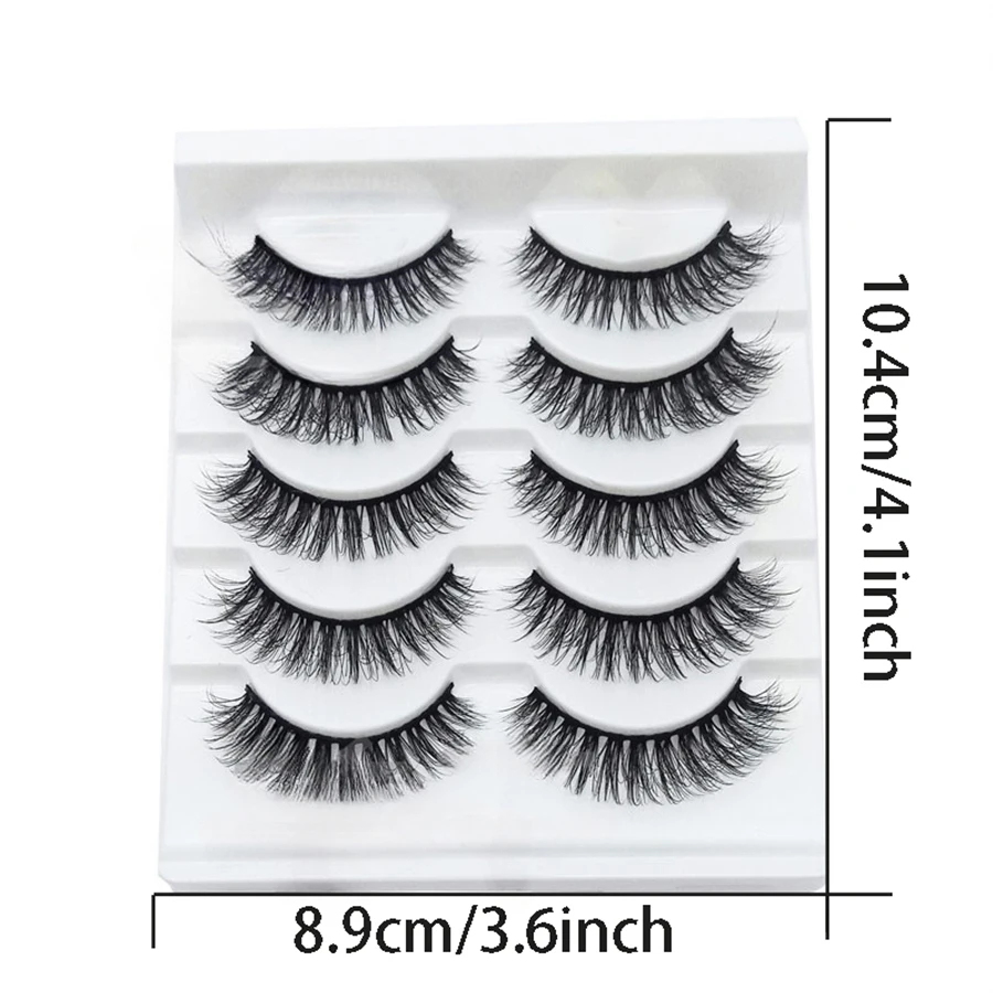5 أزواج من الرموش الصناعية المنفوشة بشكل طبيعي، رموش طويلة ساحرة، مثالية للهالوين، لإنشاء مظهر عصري #3