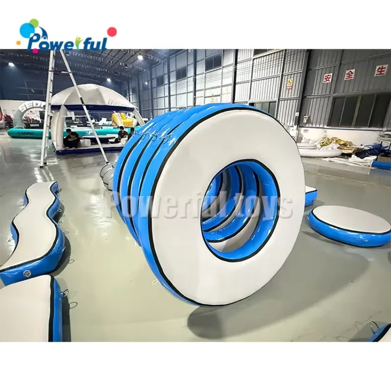 Indoor Playground Ninja Warrior Obstacle Course Inflatable Hanging Air Bridge Obstacle Parkour Air Block