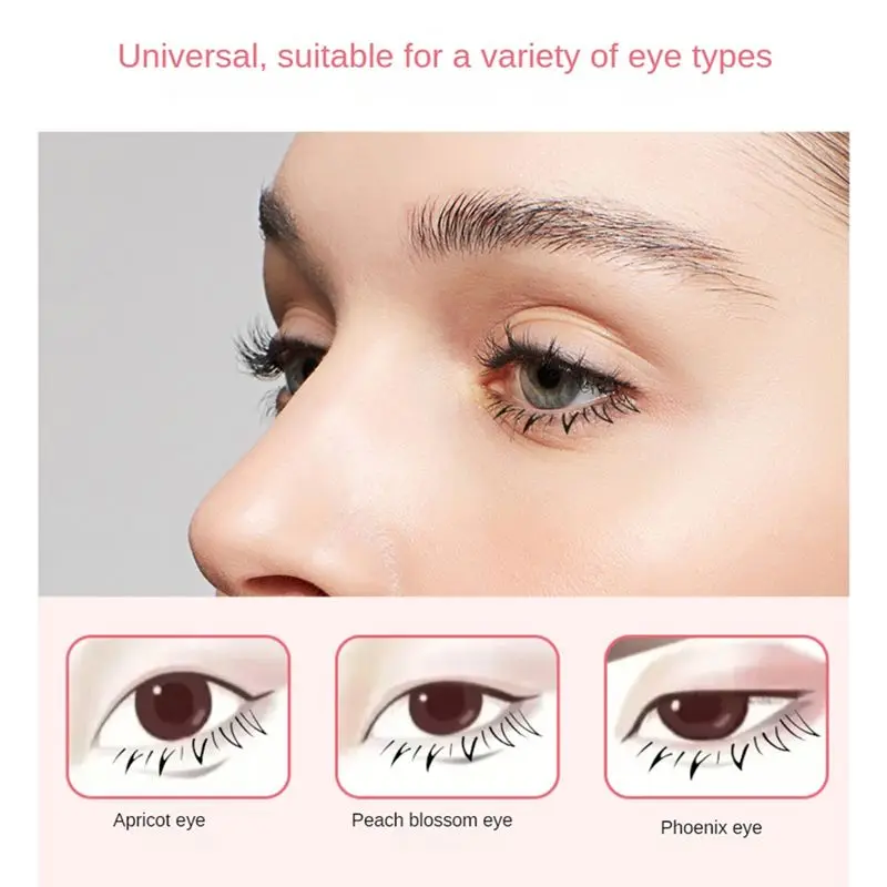 Timbri per ciglia da donna Strumento per il trucco degli occhi Estensioni delle ciglia inferiori fai-da-te Aspetto naturale per il trucco Ciglia finte per principianti Rosa