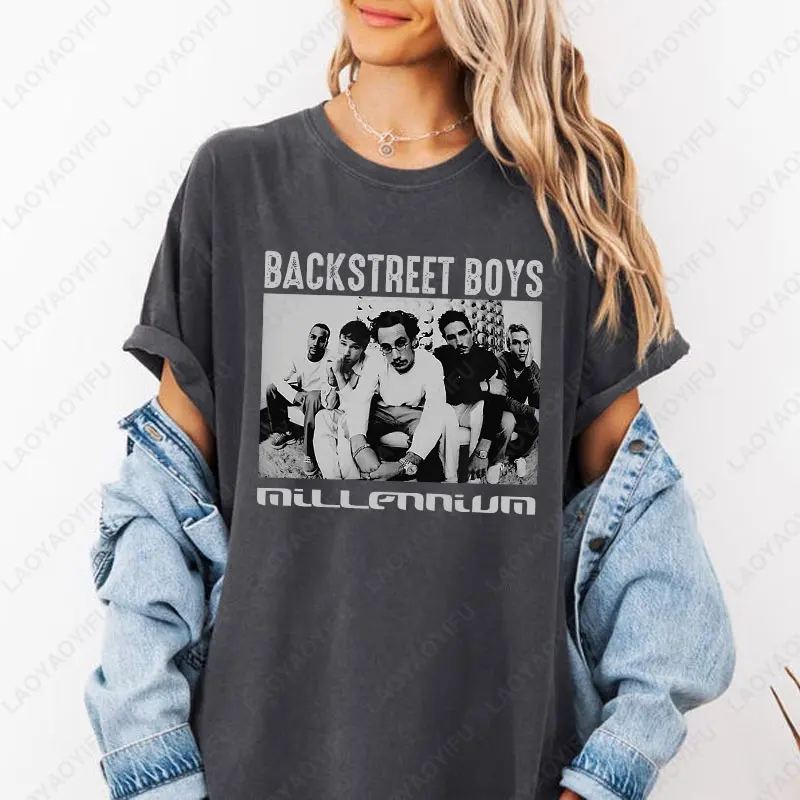 Backstreet Boys Tour American Boy Band BSB Fan T-Shirt Geschenk Einzigartiges Porträt Bedruckte Tops Damen Herren Baumwolle Nostalgie Klassiker T-Shirts