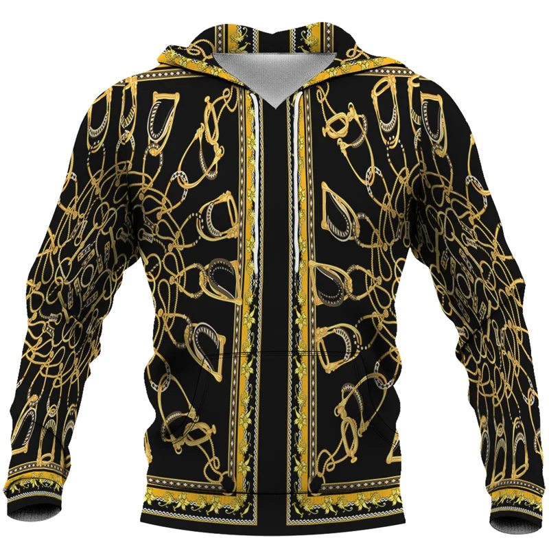 Animal Leopard Zebra Snake Stripe Florial Gold Chain Printed Man Vintage Style Clothes Hoodies Euro Size S-6XL Female Sweatshirt