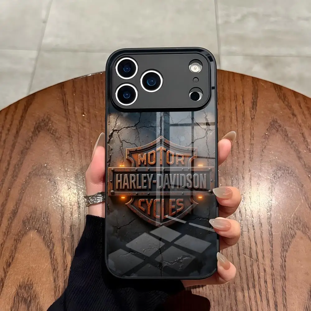 Cool H-Harley Car d-Davidson Phone Case for Iphone 17 Air 16 15 14 12 11 13 Pro Max Mini X Xr Xs Se Puls glass Cover view 5