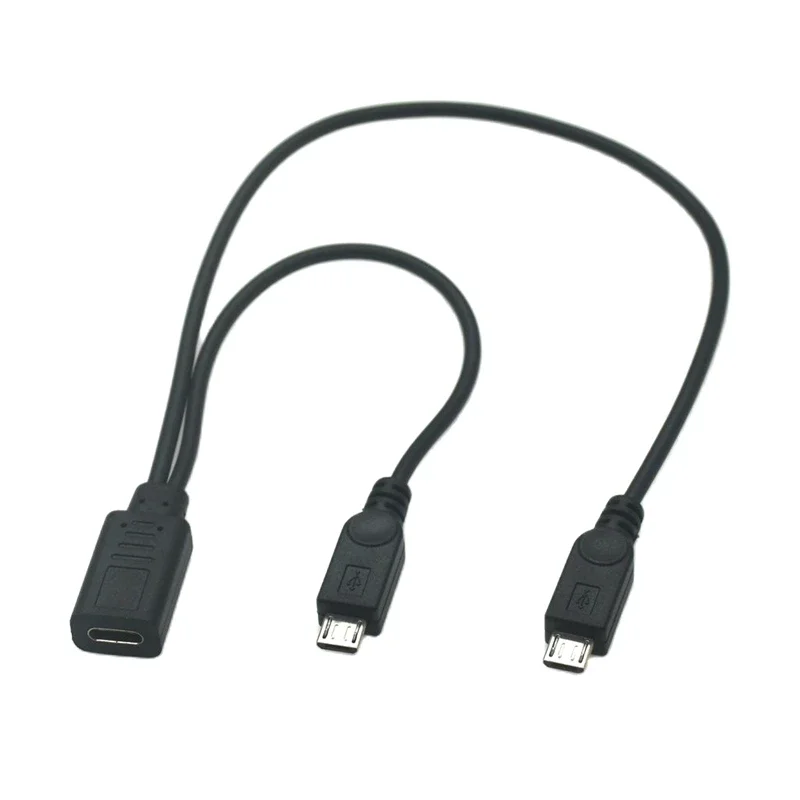 Tipo-c usb 3.1/micro usb 1 fêmea para micro/mini usb tipo-c tipo b macho y divisor de carga extensão data divisor cabo adaptador