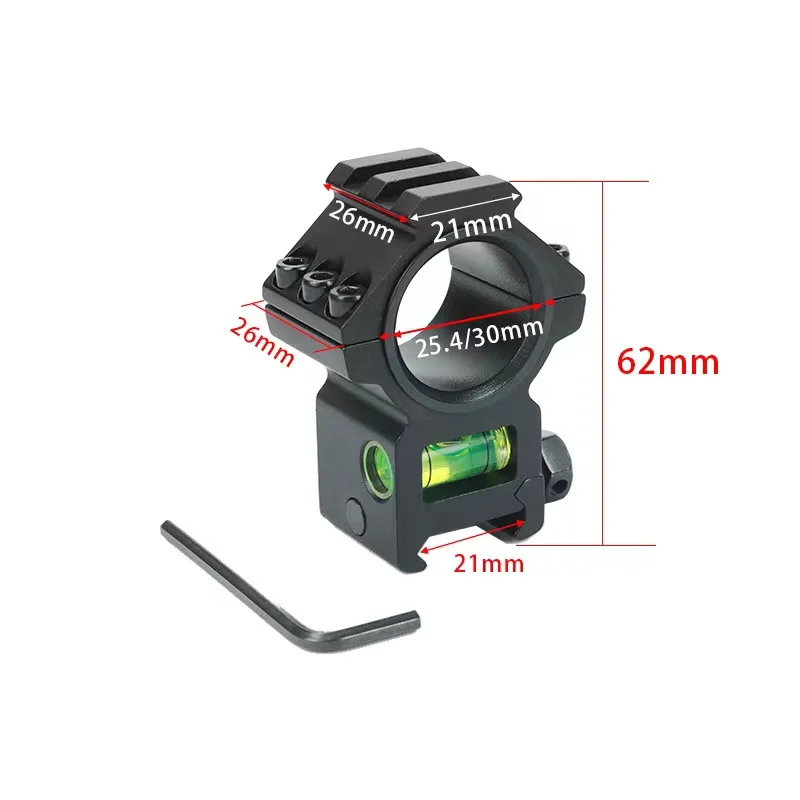 Rifle Optic Scope Mount 25.4mm/30mm Rings Mount with Bubble Level fit 20mm Picatinny Rail for Tactical Hunting rifle Aimng Base