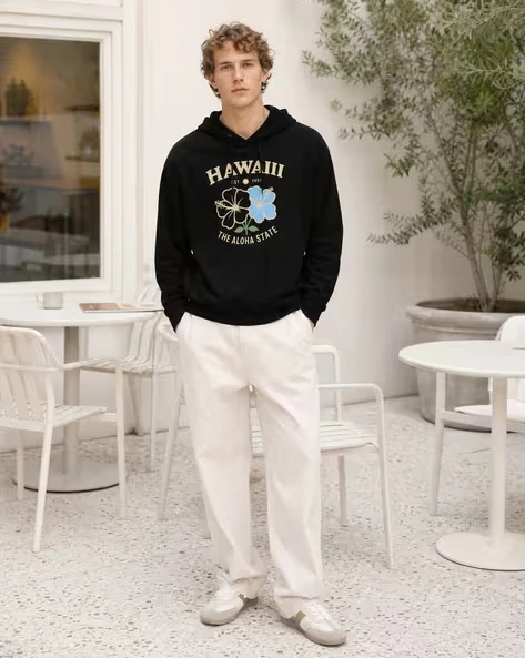 Vintage Hawaii Hibiscus Graphic Hoodie Men Women Retro Aloha Floral Print Oversized Pullover Fleece Casual Street Sweatshirt