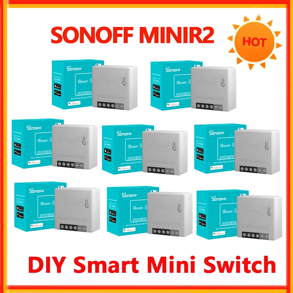 SONOFF Mini R2 Wifi Smart Switch telecomando a 2 vie Mini Switch fai da te Smart Home Timer Switch Module funziona con Alexa Google Home