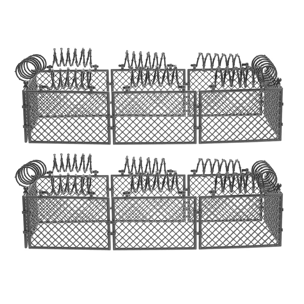 

2Sets Small Plastic Farm Fence for Miniature Animals ABS Safety Guardrail DIY Building Scene Barnyard Play Set Realistic War