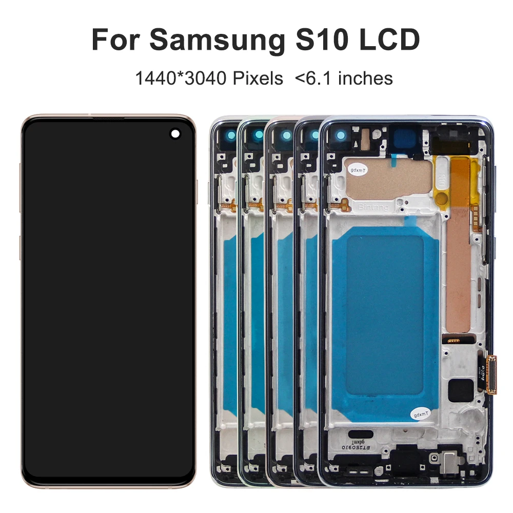Für Samsung S10 G973 G973F SM-G973F LCD-Bildschirm mit Rahmen, digitaler Touchscreen-Display-Baugruppe, Ersatz für digitale Geräte – Detail 6