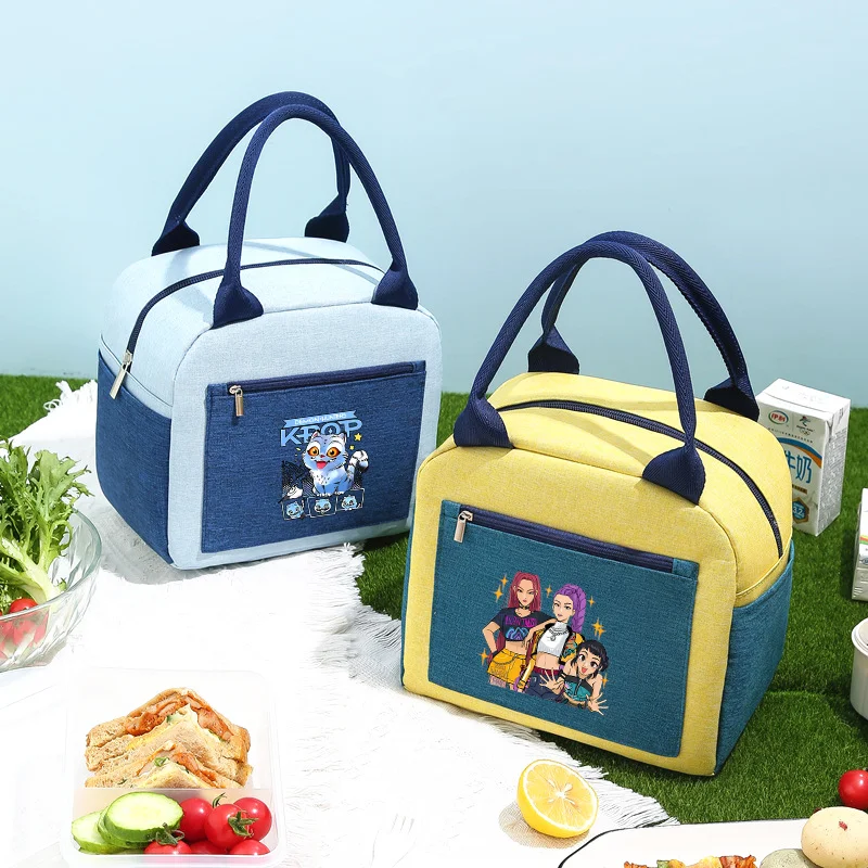 Tas Makan Siang Kpop Demon Hunters untuk Wanita Tas Pendingin Rumi Mira Zoey Tas Makan Siang Portabel Anak Laki-laki Perempuan Tas Tangan Fashion Kantor Sekolah