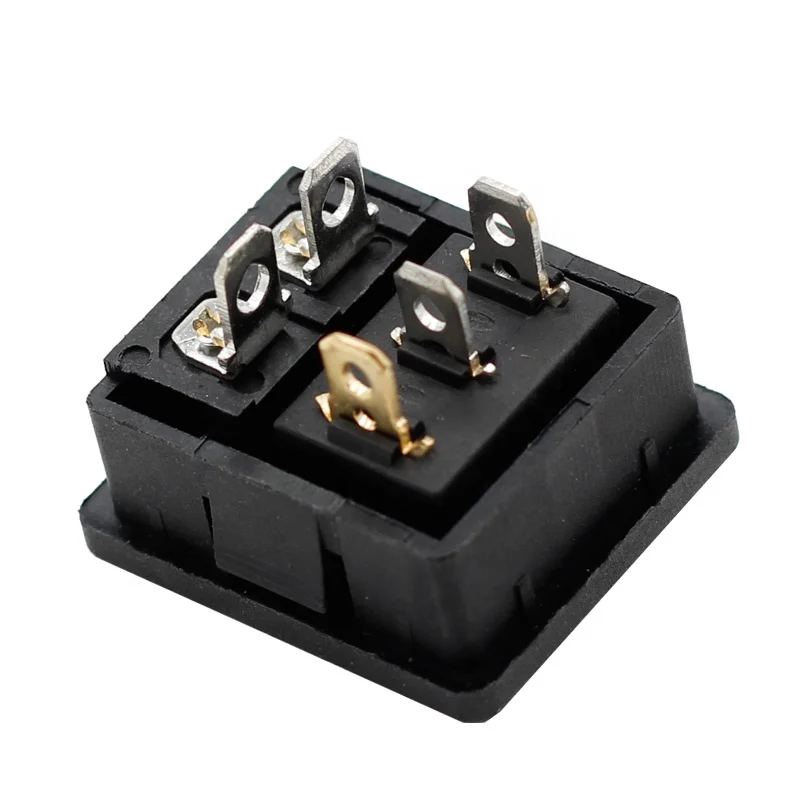 IEC 320 C8 Power Cord Socket Inlet Connector With Rocker Switch