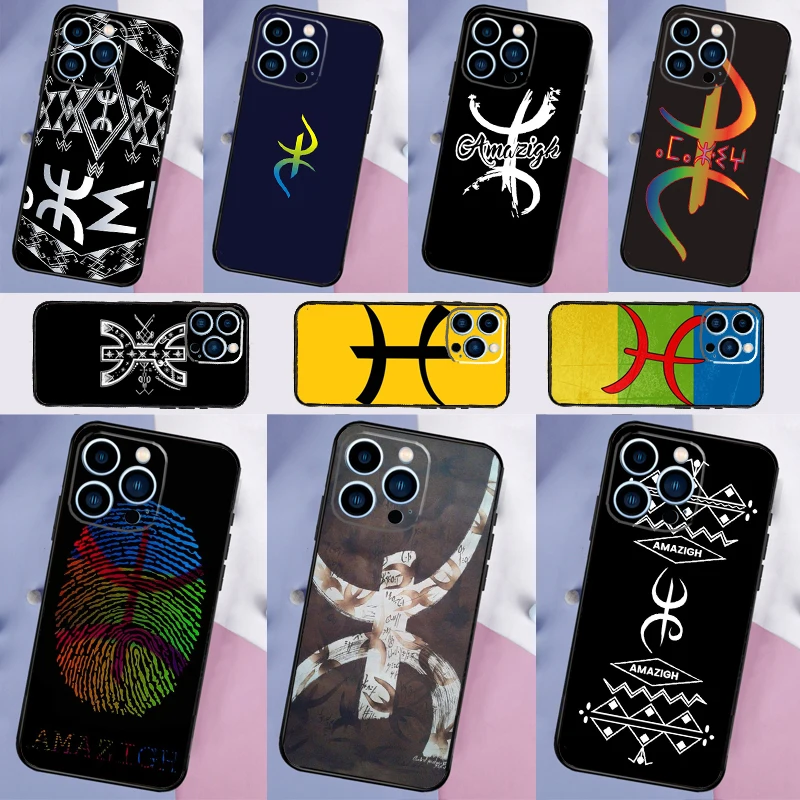 Amazigh Berber Symbol Case For iPhone 16 15 14 Pro 11 12 13 Pro Max XS X XR Plus 12 13 Mini Soft Cover