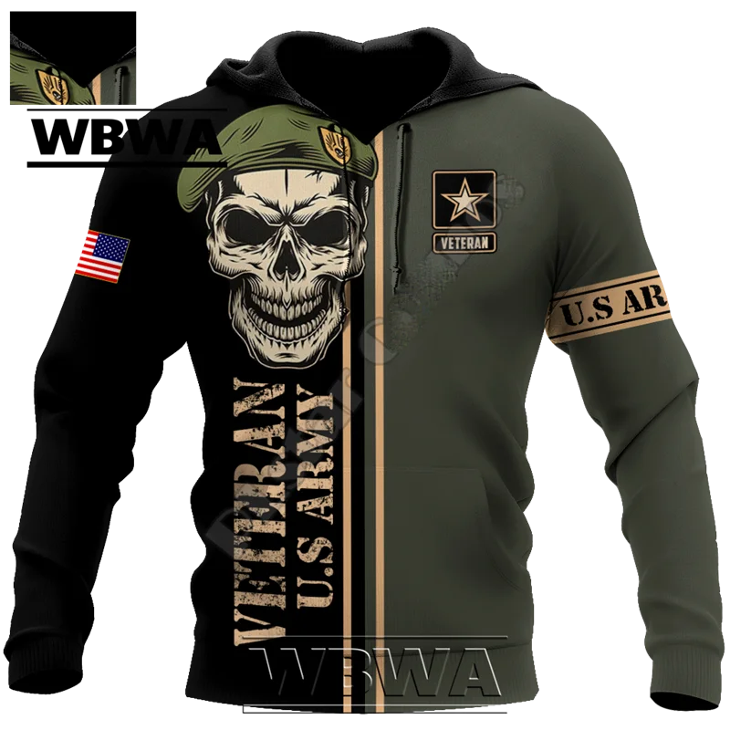 WBWA Veteran Military Army Suit Soldier Camo Autumn Pullover NewFashion Tracksuit 3DPrint Men/Women Casual Hoodies 2023 New