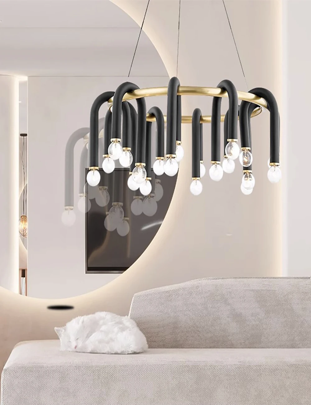 Moderne runde Kronleuchter Villa Luxus u Form Kronleuchter Designer mit 20 Kronleuchter führte Wohnzimmer hängende Leuchten – Detail 5