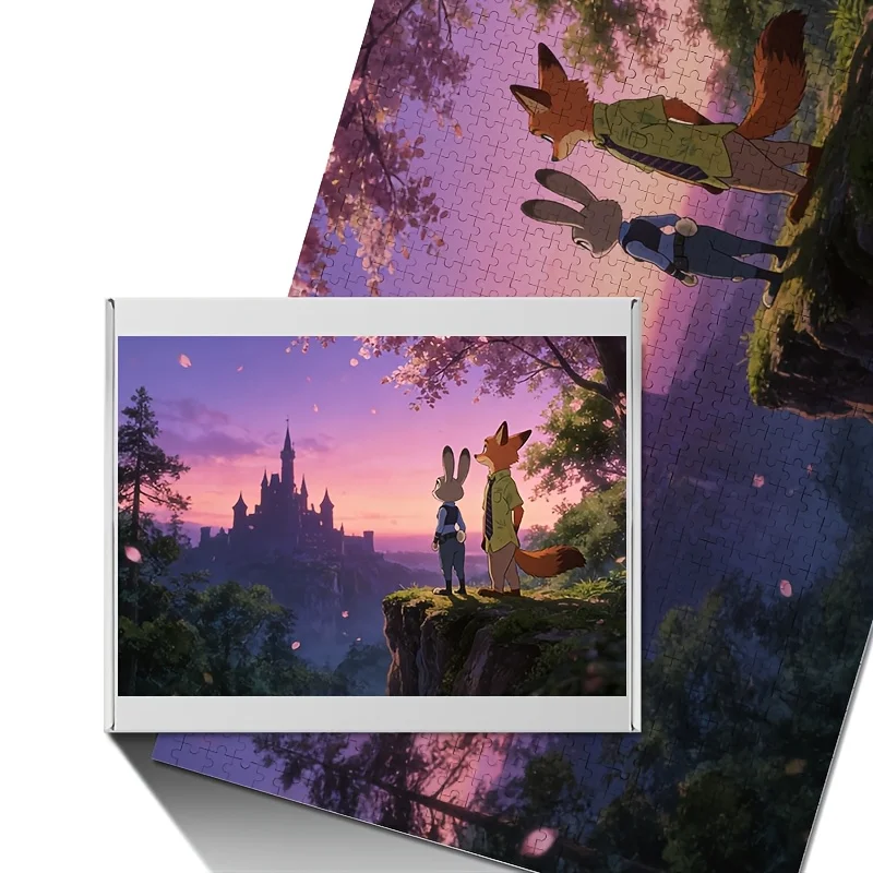 1000 stuks Disney Zootopia Judy & Nick Wilde posterpuzzel - uitdagende hersenkraker voor volwassenen, geschikt voor verjaardagen, feesten en meer