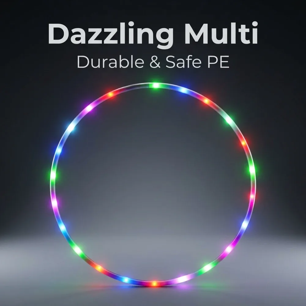 Aro de Fitness Dadaism, Aro Deportivo Plegable con Luces LED para Artes Performáticas, Pérdida de Grasa Abdominal, Equipos de Gimnasio