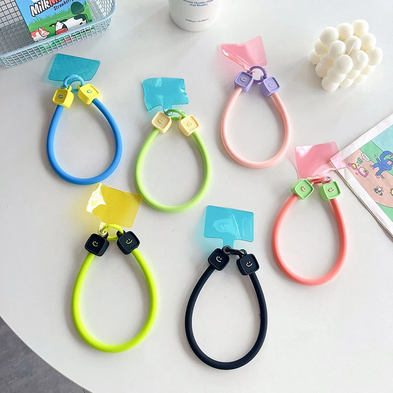 Mobile Phone Lanyard Short Wrist Strap Silicone Rope Hand Phone Case Universal Hanging Rope Solid Color Clip Cute Lanyard Keys