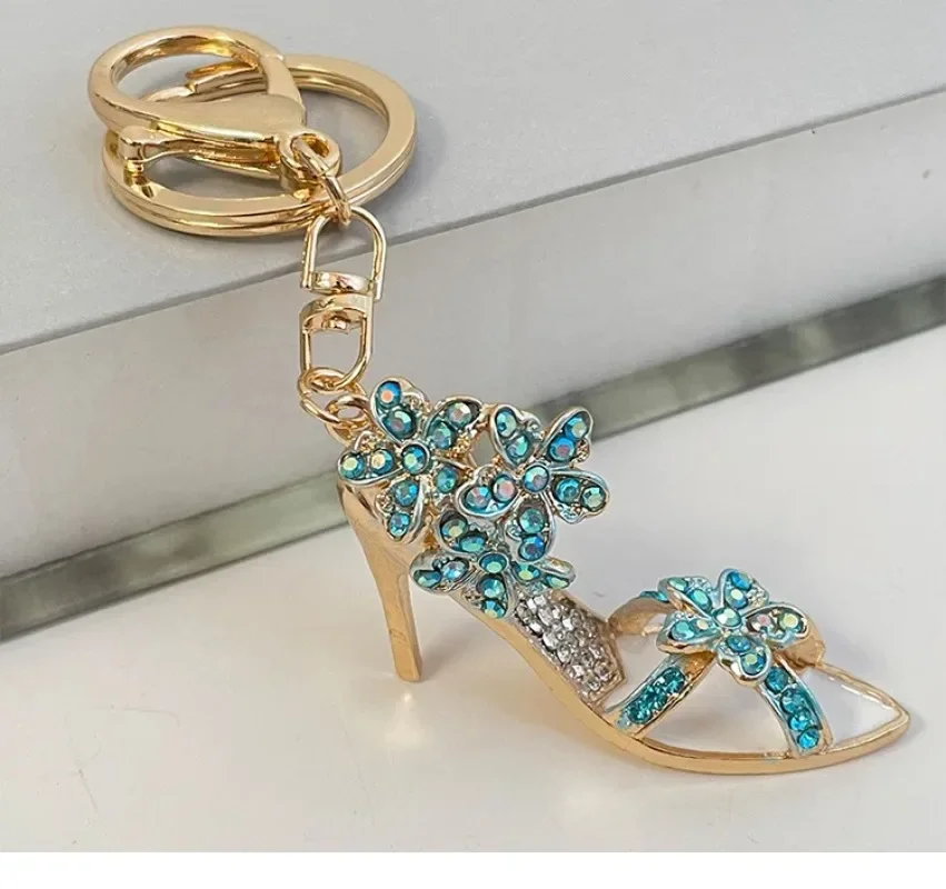 European 2024 New Personality Elegant Fashion Key Chain Colorful High Heels Keychains Car Keyring Charms Women Bags Accessories