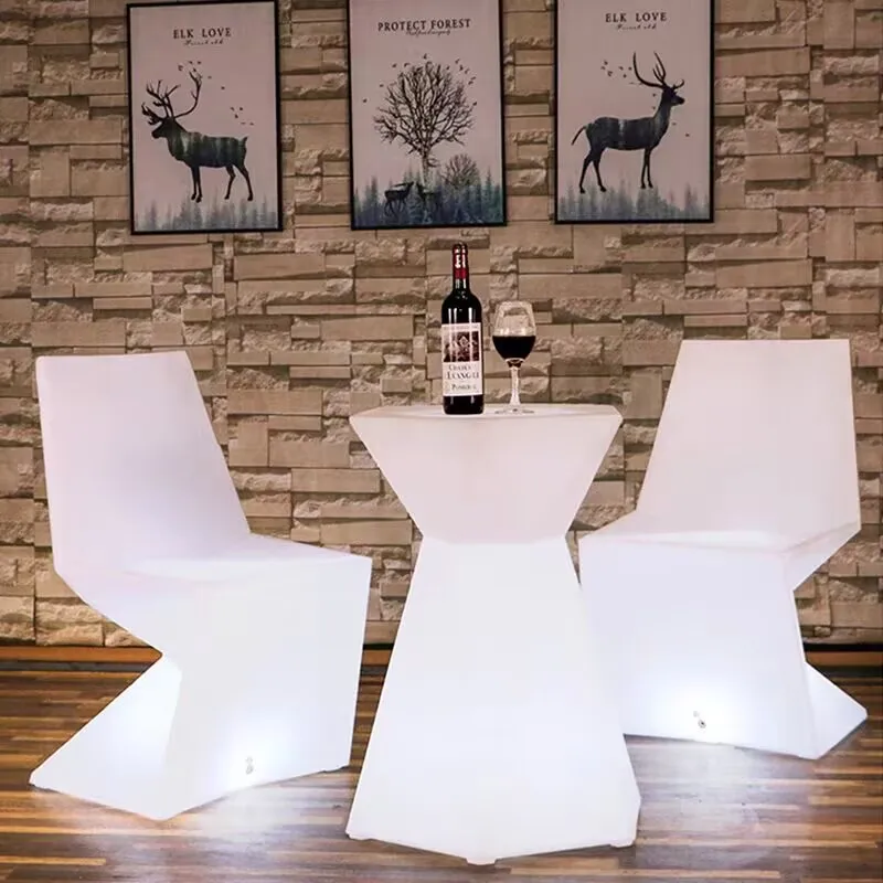 Mesa auxiliar con acento con luz LED hexagonal, mesa de muebles con luz LED que cambia de 16 colores, mesa de centro para mostrador de bar