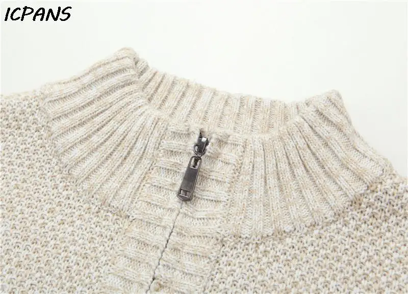 Half Zipper Shark Male Pullover Knitted Cotton Wool Men Sweater Clothes Letter Vintage Red Black Knitted Coat Jackets