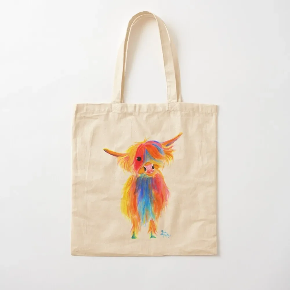 Scottish Highland Cow PRiNT ' ANGEL ' by Shirley MacArthur Tote Bag tote bag canvas shopper bag women canvas