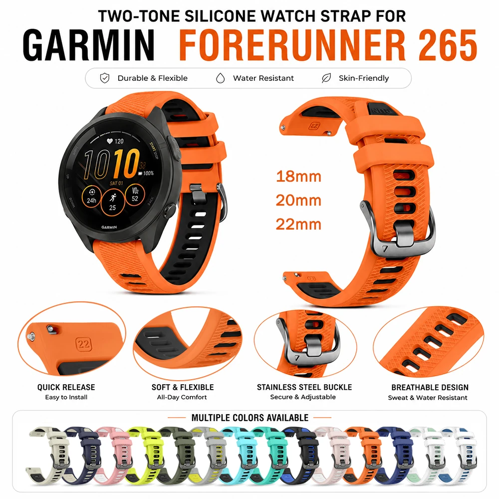 �y�Z�[�����z22mm 20mm 18mm �����p�X�g���b�v Garmin Forerunner 265 170 70 255 245 165 645 Venu 4 �X�e�����X�X�`�[���o�b�N�� �X�|�[�c���X�g�o���h
