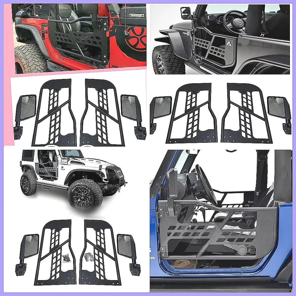 2-Piece Tubular Half Doors with Side Mirrors for  JK JL 2007+, Lightweight Summer Upgrade