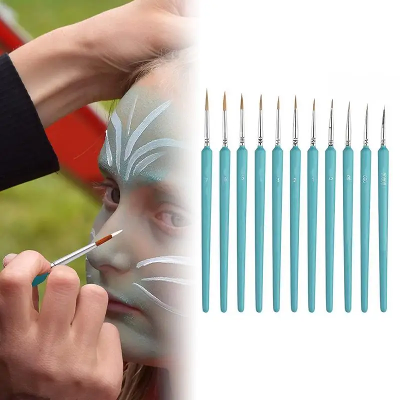 Detail Paint Brushes Set Multifunctional Artist Paint Brushes 11x Portable Drawing Accessories Fine Detailing Tool For Home