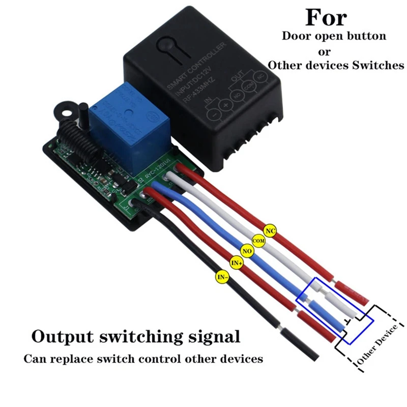 Top-433Mhz تيار مستمر 12 فولت 1CH العالمي المنزل الذكي اللاسلكية RF التحكم عن بعد التبديل وحدة الاستقبال التتابع وجهاز إرسال 433 ميجا هرتز