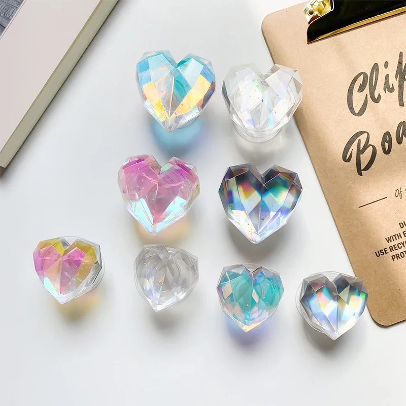 3D Coração Laser Geométrico Amor Forma Expansão Suporte de Telefone Suporte Dobrável para IPhone Samsung S24